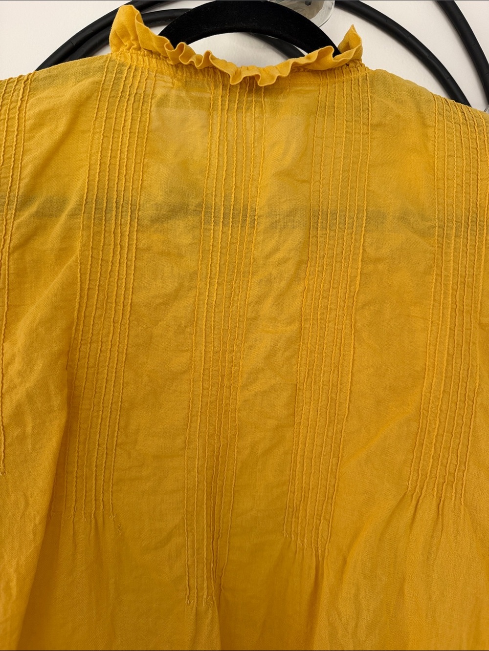 JP and Mattie Mustard Ruffle V-Neck Button Blouse - Picture 7 of 7
